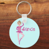 Roze dance Ballerina Gift Sleutelhanger (Voorkant)