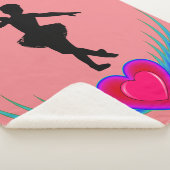 Roze Dance deken met ballerina en roze harten. (3/4)