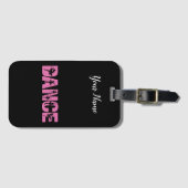 Roze DANCE met Ballerina Cutouts Bagagelabel (Voorkant (horizontaal))