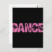 Roze DANCE met Ballerina Cutouts Briefkaart (Voorkant / Achterkant)