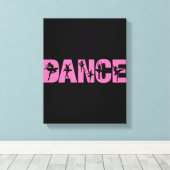 Roze DANCE met Ballerina Cutouts Canvas Afdruk (Insitu (Houten vloer))