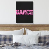 Roze DANCE met Ballerina Cutouts Canvas Afdruk (Insitu (Slaapkamer))