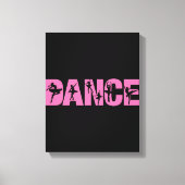 Roze DANCE met Ballerina Cutouts Canvas Afdruk (Voorkant)