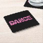 Roze DANCE met Ballerina Cutouts Kartonnen Onderzetters (Gebogen)