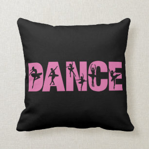 Roze DANCE met Ballerina Cutouts Kussen