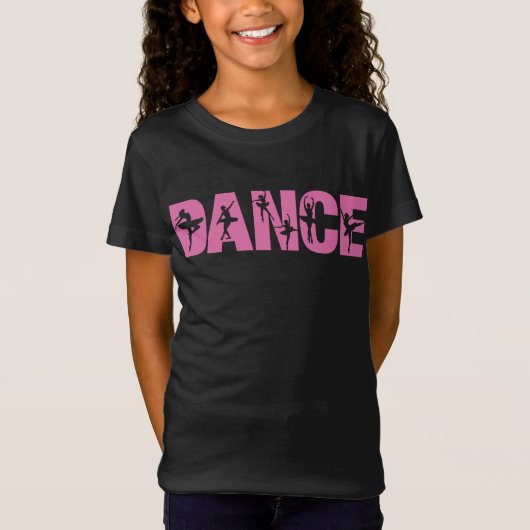 Roze DANCE met Ballerina Cutouts T-shirt (Voorkant)