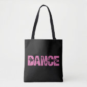 Roze DANCE met Ballerina Cutouts Tote Bag (Voorkant)