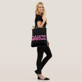 Roze DANCE met Ballerina Cutouts Tote Bag (Op model)