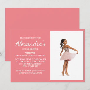 Roze Dance Overweging Foto uitnodigen Kaart