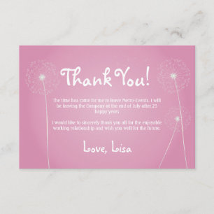 Roze Dandelion, bedankt kaarten