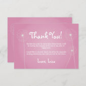 Roze Dandelion, bedankt kaarten (Voorkant / Achterkant)