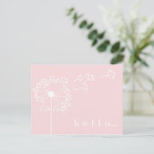 Roze Dandelion Briefpapier Briefkaart (Staand voorkant)