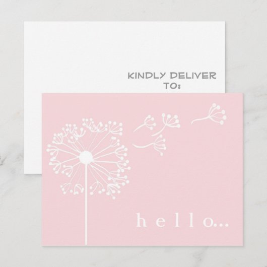 Roze Dandelion Briefpapier Briefkaart (Voorkant / Achterkant)