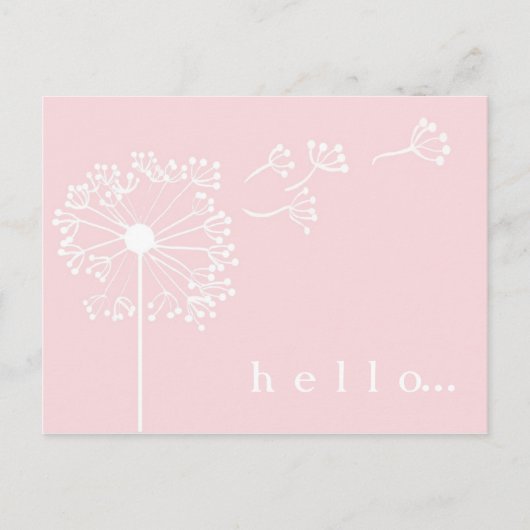 Roze Dandelion Briefpapier Briefkaart (Voorkant)