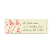 Roze Dandelion Damask Return Address Labels (Voorkant)