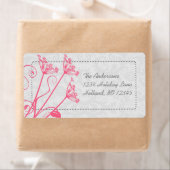 Roze Dandelion Damask Return Address Labels (Insitu)