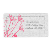 Roze Dandelion Damask Return Address Labels (Voorkant)