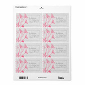 Roze Dandelion Damask Return Address Labels (Full Sheet)