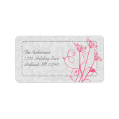 Roze Dandelion Damask Return Address Labels (Voorkant)