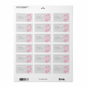 Roze Dandelion Damask Return Address Labels (Full Sheet)