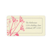 Roze Dandelion Damask Return Address Labels (Voorkant)