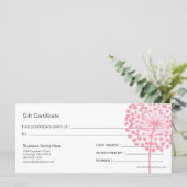 Roze Dandelion Flower Gift Certificate Design 4 (Staand voorkant)