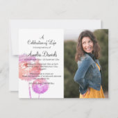 Roze Dandelion Fotoceremonie van de Life-kaart Kaart (Voorkant)