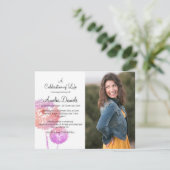 Roze Dandelion Fotoceremonie van de Life-kaart Kaart (Staand voorkant)
