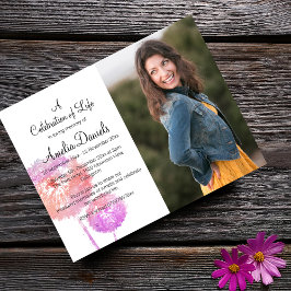 Roze Dandelion Fotoceremonie van de Life-kaart Kaart