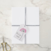 Roze Dandelion Gift-Labels voor je dankbaarheid Cadeaulabel (Met Touw)