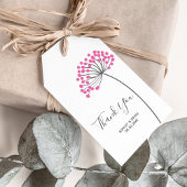 Roze Dandelion Gift-Labels voor je dankbaarheid Cadeaulabel