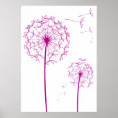 roze dandelion poster (Voorkant)