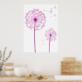 roze dandelion poster (Keuken)