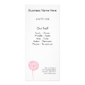 Roze Dandelion Services-rackkaart Reclamekaart (Achterkant)