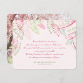 Roze dandelions Vlentweduwschap Dank je Bedankkaart (Voorkant / Achterkant)