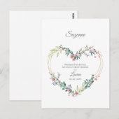 Roze Dank je beste vrienden Bloemenhart Briefkaart (Voorkant / Achterkant)