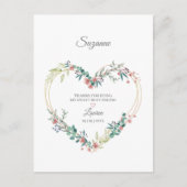 Roze Dank je beste vrienden Bloemenhart Briefkaart (Voorkant)