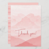 Roze dank je feestdagenkaart (Voorkant / Achterkant)