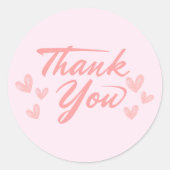 Roze Dank je Ronde Sticker (Voorkant)
