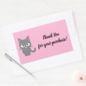 roze Dank je sticker met grijze kat (Envelop)