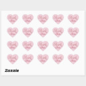 Roze dank je ticker hart sticker (Vel)