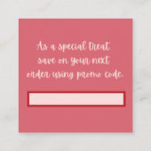 Roze Dank je wel Dank je wel Vierkante Visitekaartje (Achterkant)