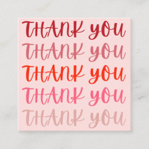 Roze Dank je wel Dank je wel Vierkante Visitekaartje