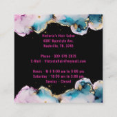 Roze Dank u Abstract Zwart Elegant Business Vierkante Visitekaartje (Achterkant)