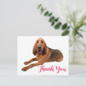 Roze Dank u Bloedhond Puppy Dog Briefkaart (Staand voorkant)