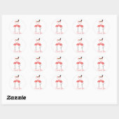 Roze dank u Flamingo Tropische bruiloft Luau Ronde Sticker (Vel)
