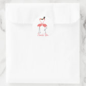 Roze dank u Flamingo Tropische bruiloft Luau Ronde Sticker (Tas)