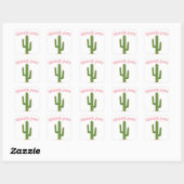 Roze Dank u Groene Cactus Stickers (Vel)
