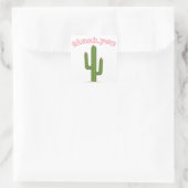 Roze Dank u Groene Cactus Stickers (Tas)