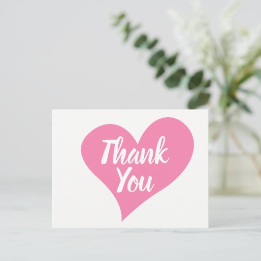 Roze Dank u Hart bruiloft, Vrijgezellenfeest Briefkaart (Staand voorkant)